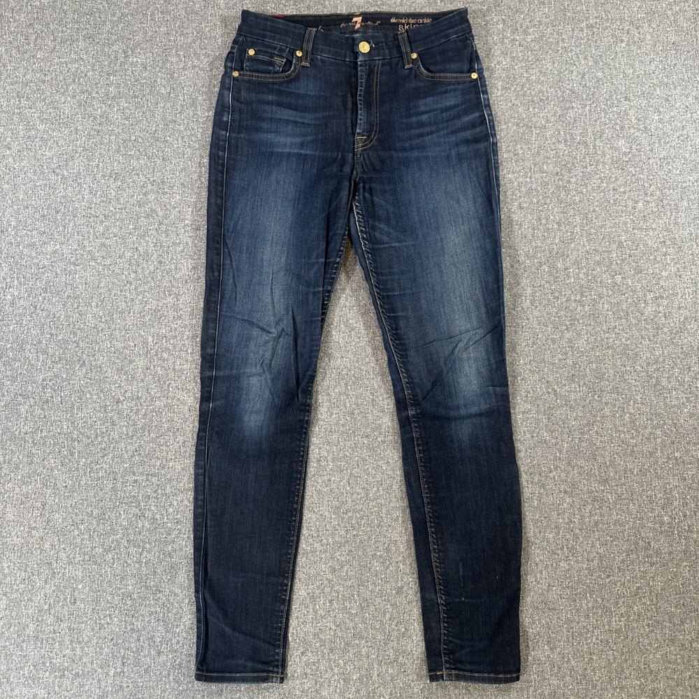 7 For All Mankind Women's Size 2, 27x27 "The Ankle Skinny" Mid-Rise Denim Jeans